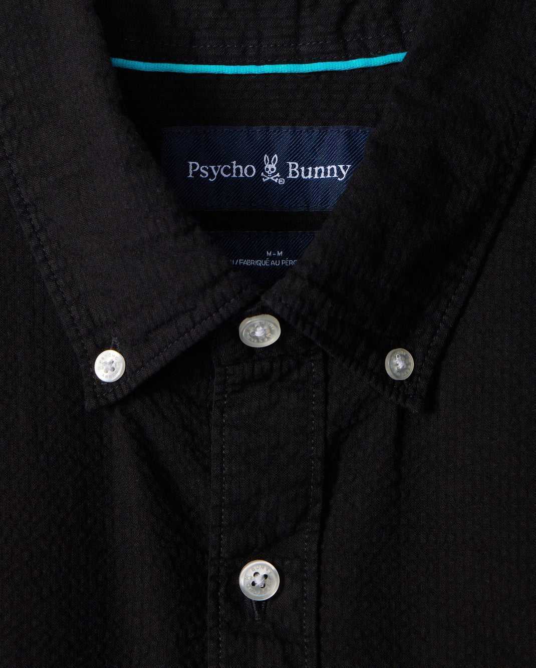 Chemises Psycho Bunny Alton Seersucker Shirt Noir Homme | BNH-81750394